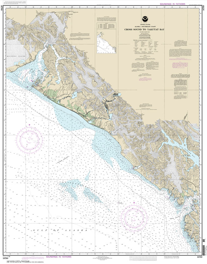 HISTORICAL NOAA Chart 16760: Cross Sound to Yakutat Bay