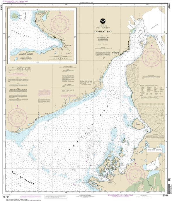 HISTORICAL NOAA Chart 16761: Yakutat Bay;Yakutat Harbor