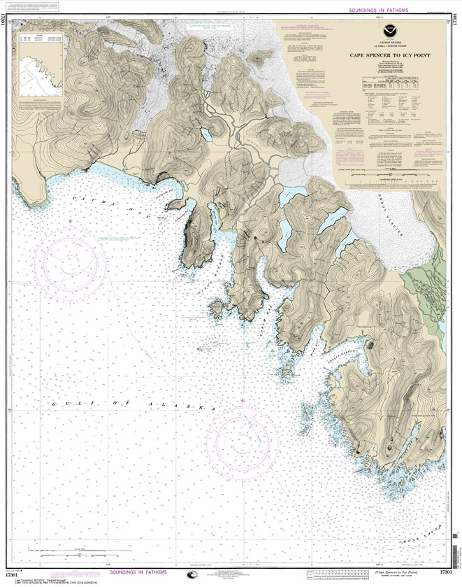 HISTORICAL NOAA Chart 17301: Cape Spencer to Icy Point