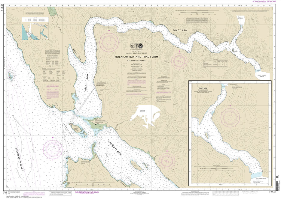 HISTORICAL NOAA Chart 17311: Holkham Bay And Tracy Arm - Stephens Passage