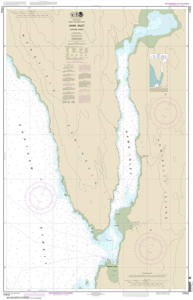 HISTORICAL NOAA Chart 17312: Hawk Inlet: Chatham Strait