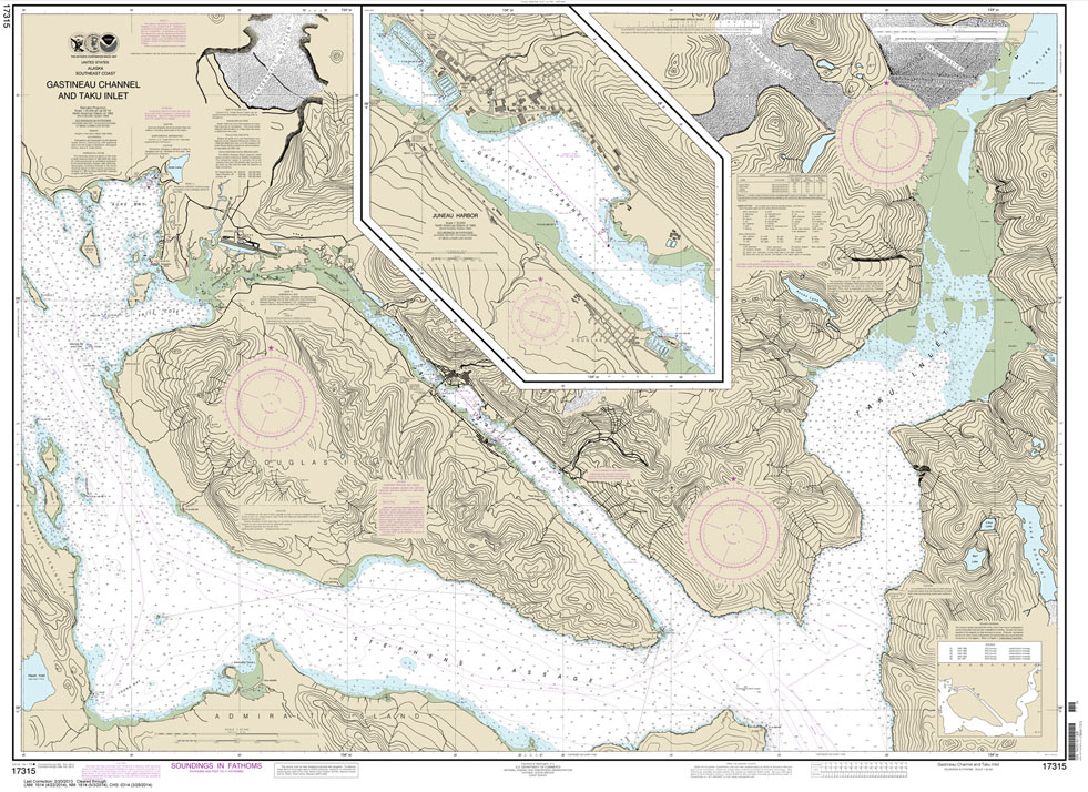 HISTORICAL NOAA Chart 17315: Gastineau Channel and Taku Inlet;Juneau Harbor