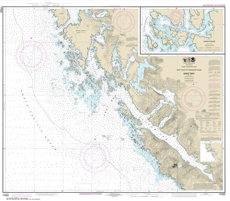 HISTORICAL NOAA Chart 17322: Khaz Bay: Chichagof Island Elbow Passage