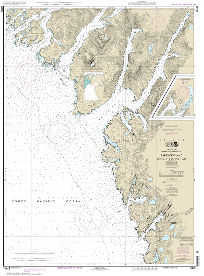 HISTORICAL NOAA Chart 17328: Snipe Bay to Crawfish Inlet:Baranof l.