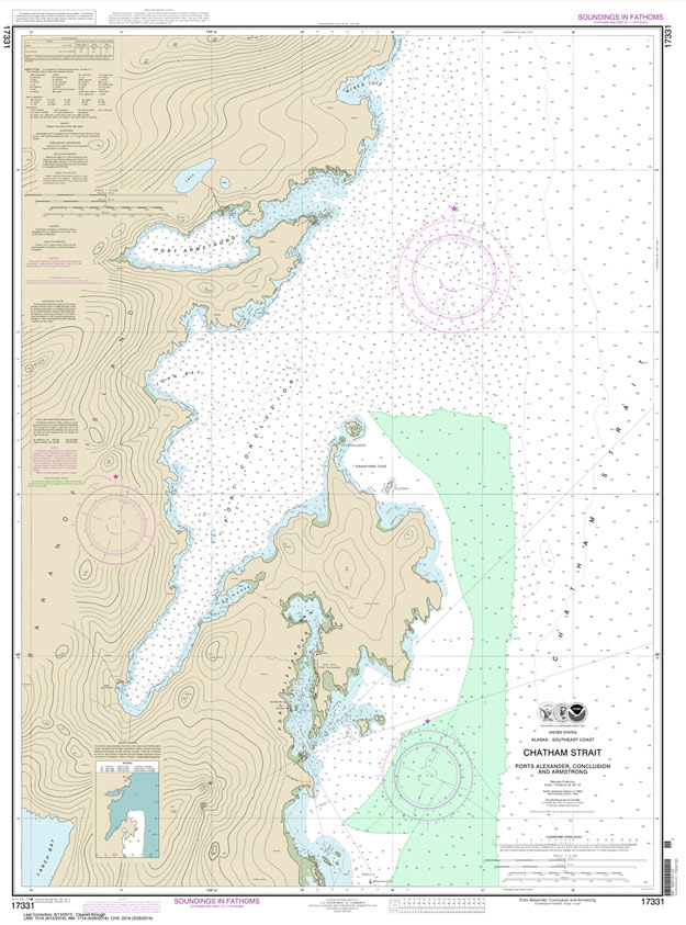 HISTORICAL NOAA Chart 17331: Chatham Strait Ports Alexander: Conclusion: and Armstrong