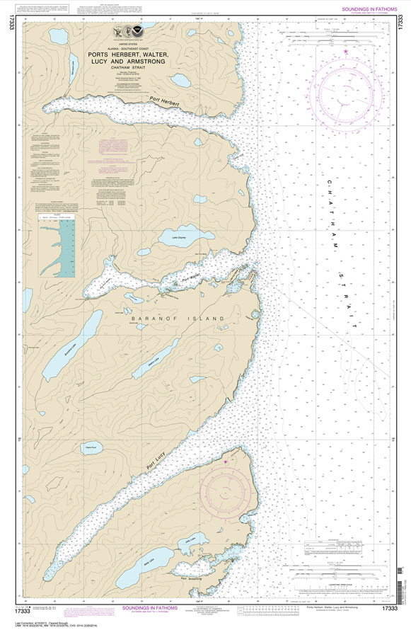 HISTORICAL NOAA Chart 17333: Ports Herbert: Walter: Lucy and Armstrong