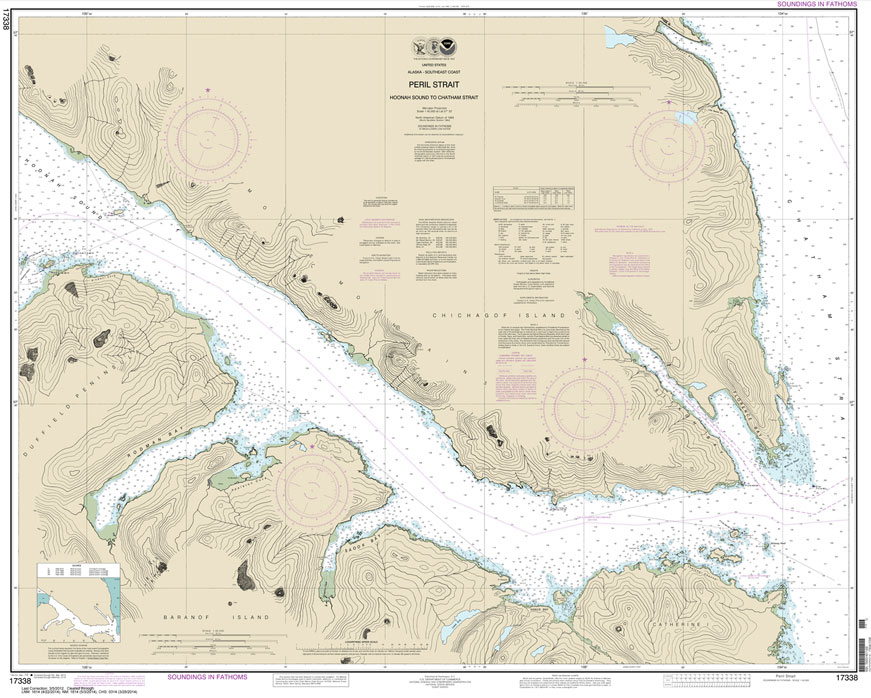 HISTORICAL NOAA Chart 17338: Peril Str.-Hoonah Snd. to Chatham Str.