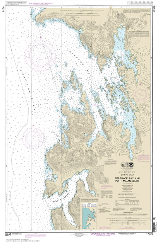 HISTORICAL NOAA Chart 17376: Tebenkof Bay and Port Malmesbury