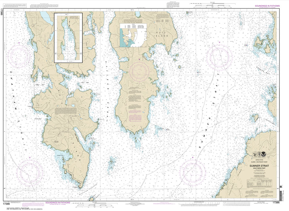 HISTORICAL NOAA Chart 17386: Sumner Strait-Southern part