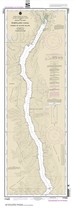 HISTORICAL NOAA Chart 17425: Portland Canal-North of Hattie Island
