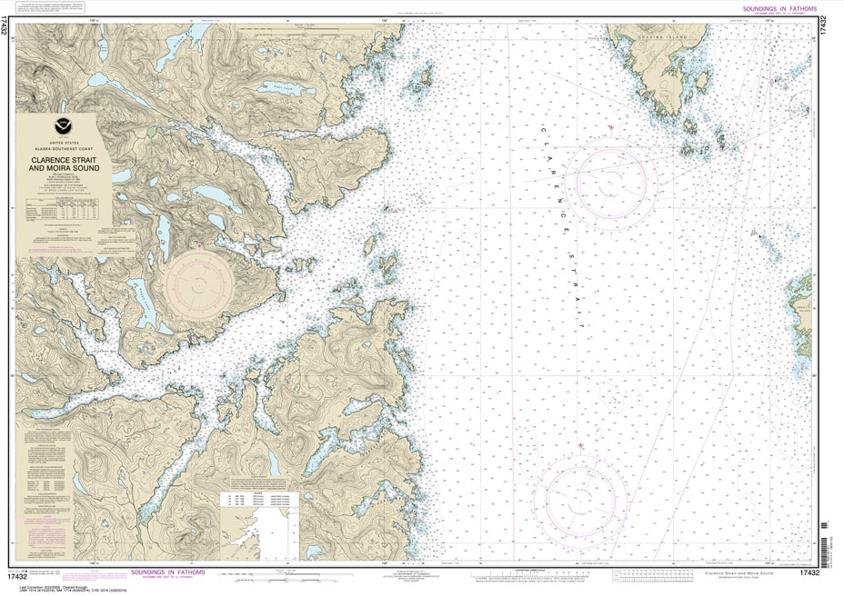 HISTORICAL NOAA Chart 17432: Clarence Strait and Moira Sound