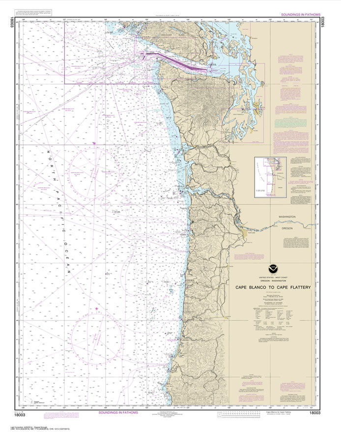 HISTORICAL NOAA Chart 18003: Cape Blanco to Cape Flattery