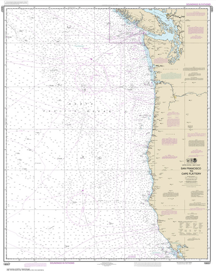NOAA Chart 18007: San Francisco to Cape Flattery