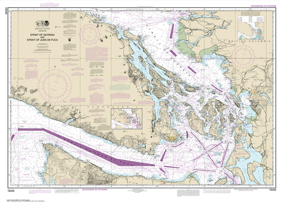 HISTORICAL NOAA Chart 18400: Strait of Georgia and Strait of Juan de Fuca