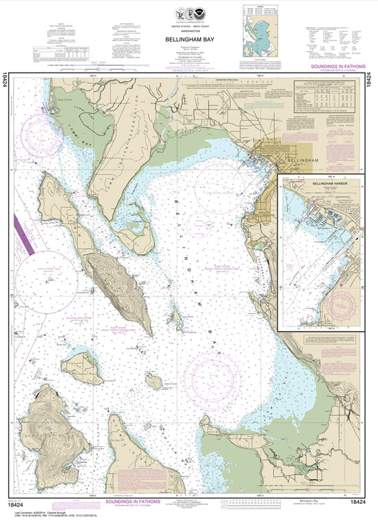 NOAA Chart 18424: Bellingham Bay;Bellingham Harbor