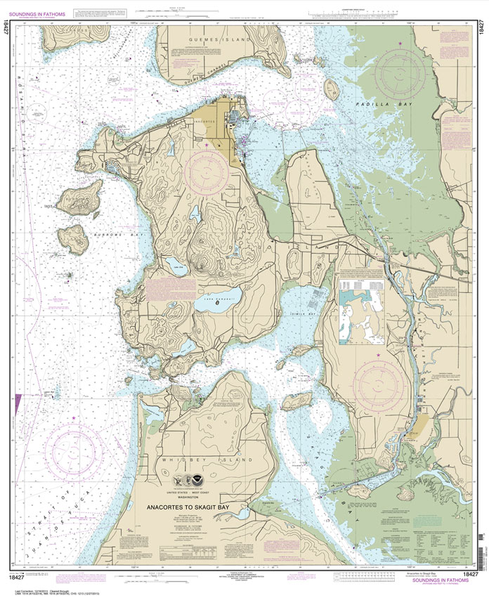 HISTORICAL NOAA Chart 18427: Anacortes to Skagit Bay