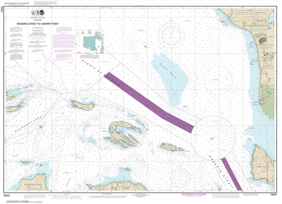 HISTORICAL NOAA Chart 18431: Rosario Stait to Cherry Point