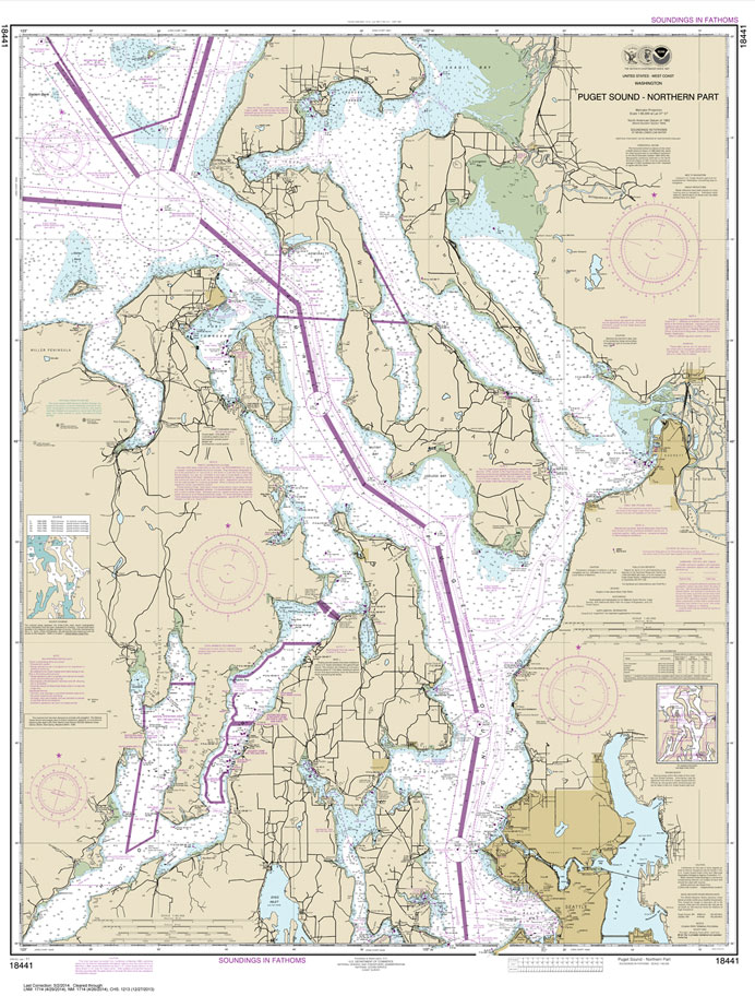 HISTORICAL NOAA Chart 18441: Puget Sound-northern part