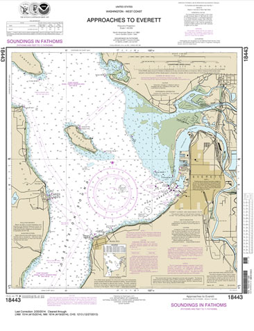 HISTORICAL NOAA Chart 18443: Approaches to Everett