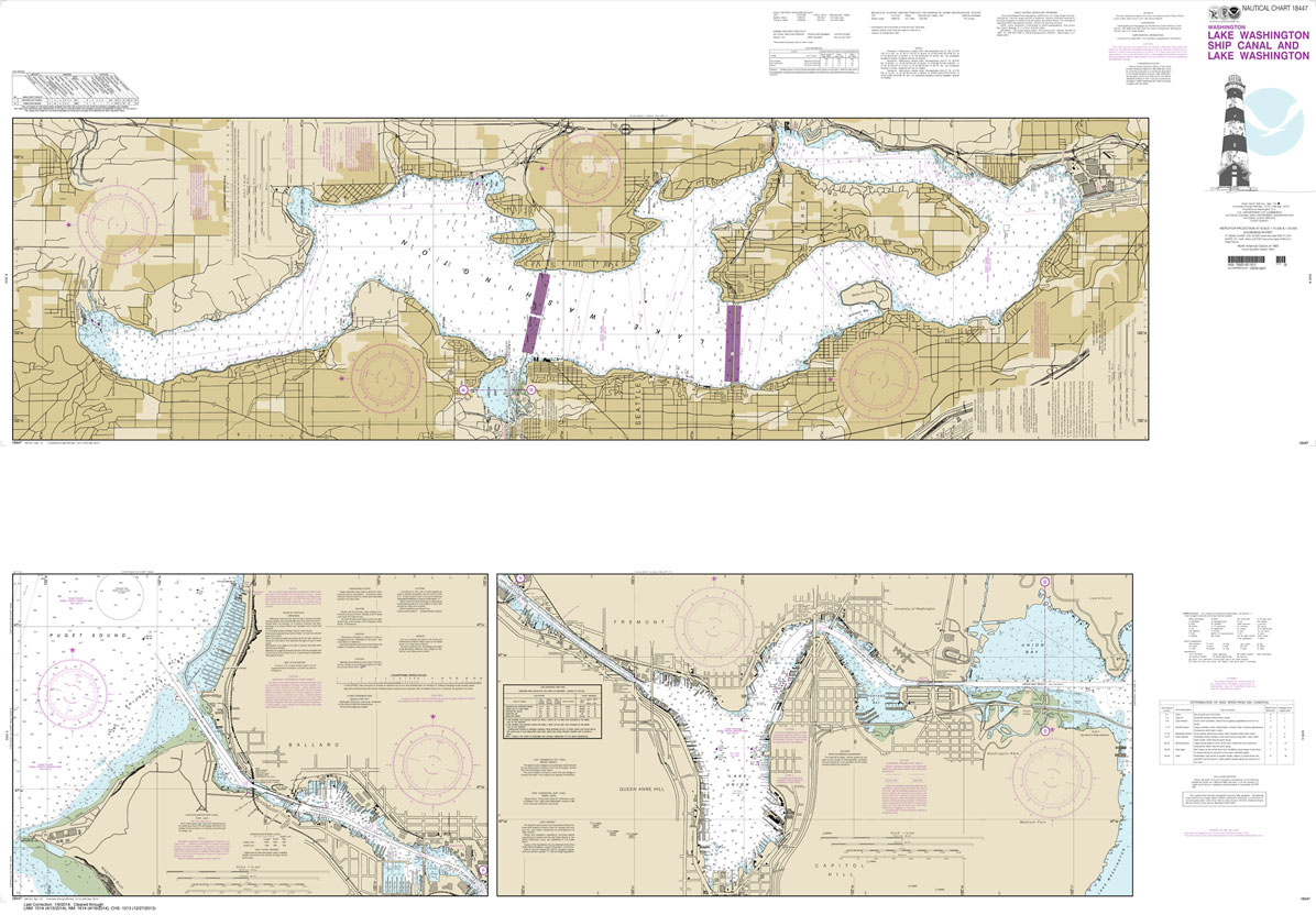 NOAA Chart 18447: Lake Washington Ship Canal and Lake Washington