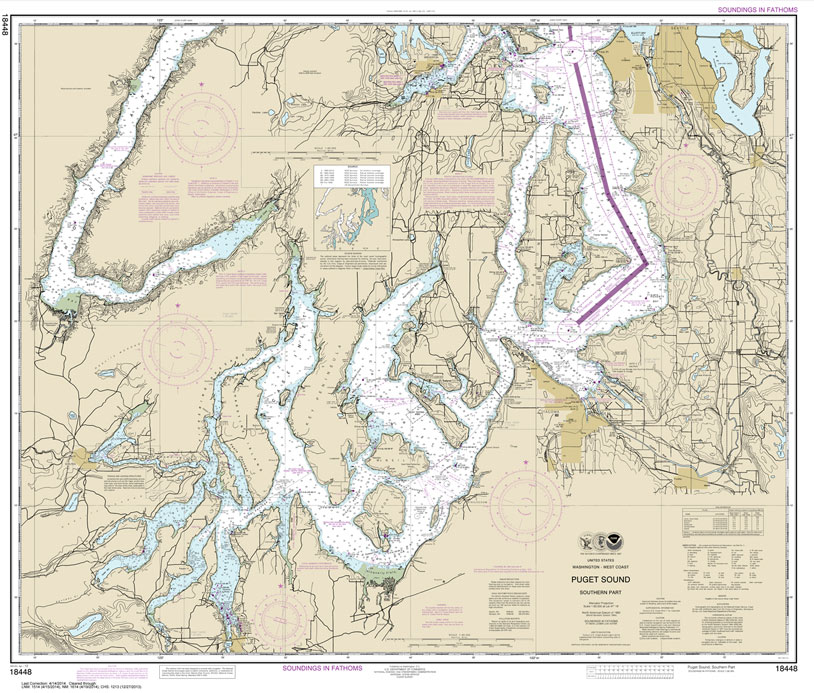HISTORICAL NOAA Chart 18448: Puget Sound-southern part