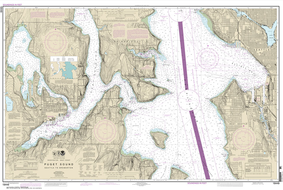 HISTORICAL NOAA Chart 18449: Puget Sound-Seattle to Bremerton