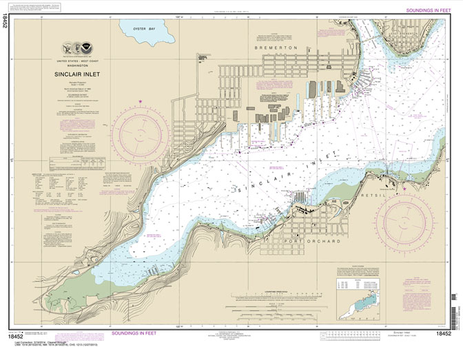 HISTORICAL NOAA Chart 18452: Sinclair Inlet