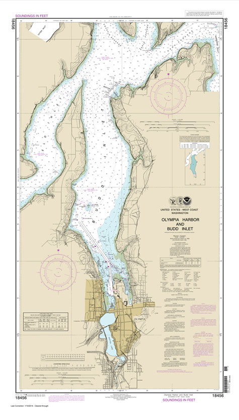 HISTORICAL NOAA Chart 18456: Olympia Harbor and Budd Inlet