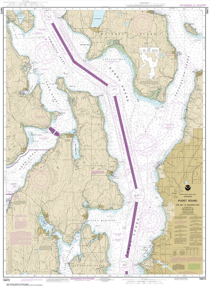 HISTORICAL NOAA Chart 18473: Puget Sound-Oak Bay to Shilshole Bay