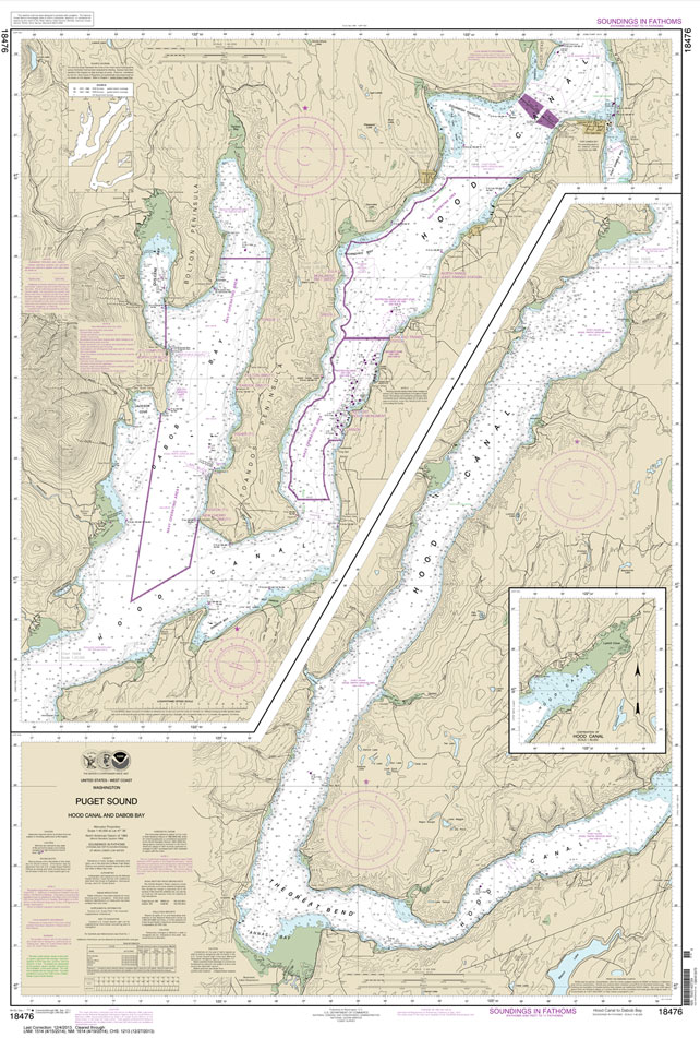 HISTORICAL NOAA Chart 18476: Puget Sound-Hood Canal and Dabob Bay