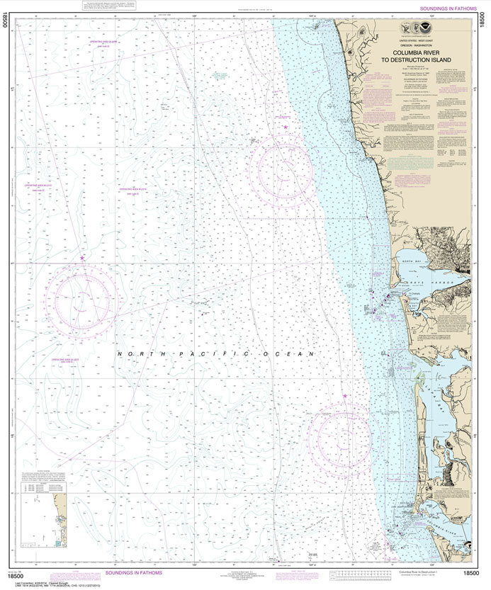 HISTORICAL NOAA Chart 18500: Columbia River to Destruction Island