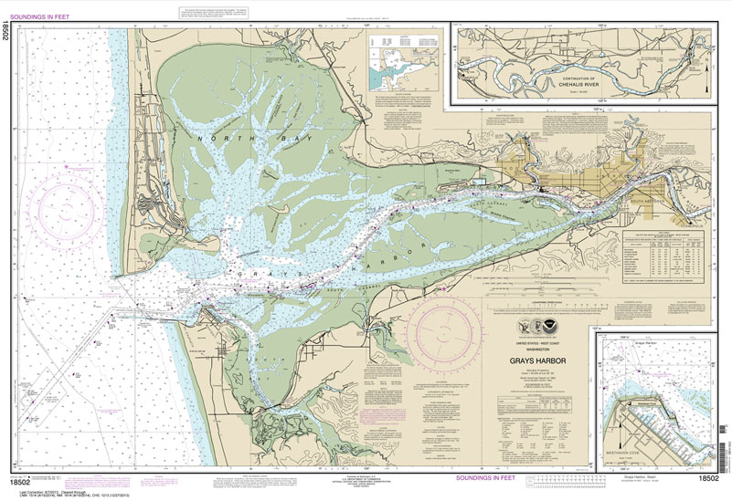 NOAA Chart 18502: Grays Harbor;Westhaven Cove