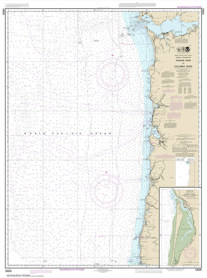 NOAA Pacific Coast charts, NOAA Chart 18520: Yaquina Head to Columbia River;Netarts Bay