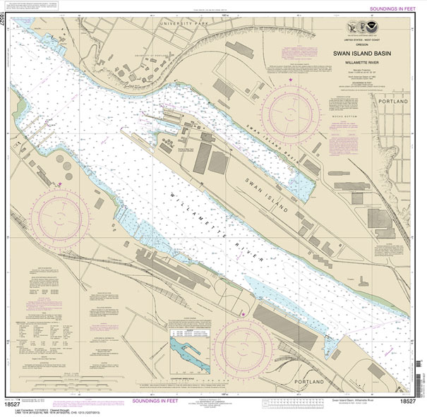 HISTORICAL NOAA Chart 18527: Willamette River-Swan Island Basin