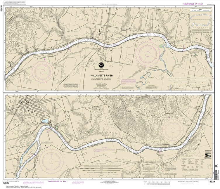 HISTORICAL NOAA Chart 18529: Willamette River Walnut Eddy To Newburg