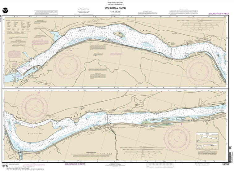 NOAA Chart 18533: Columbia River Lake Celilo