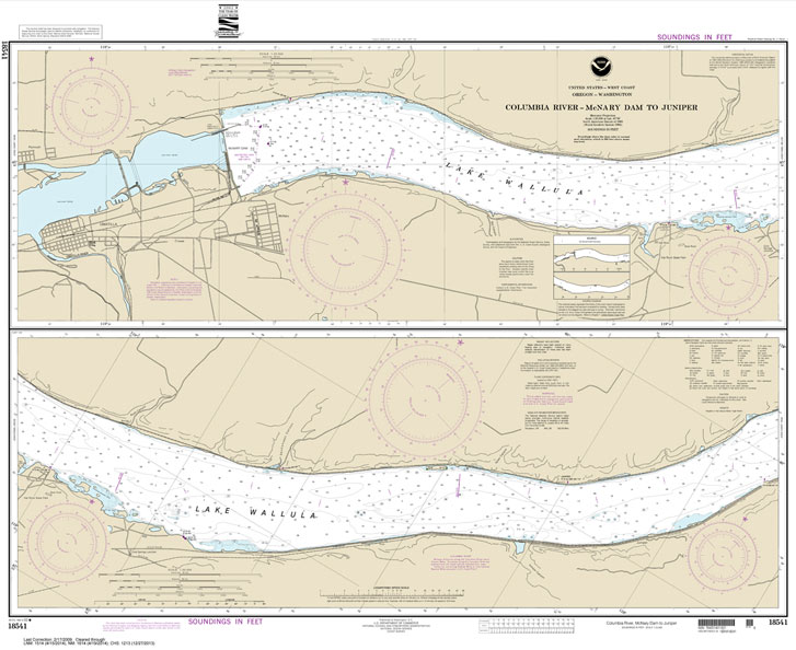 HISTORICAL NOAA Chart 18541: Columbia River-McNary Dam to Juniper