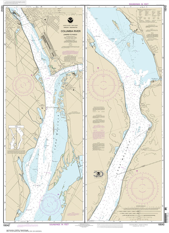 HISTORICAL NOAA Chart 18542: Columbia River Juniper to Pasco