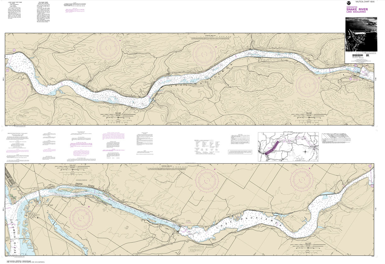 HISTORICAL NOAA Chart 18545: Lake Sacajawea