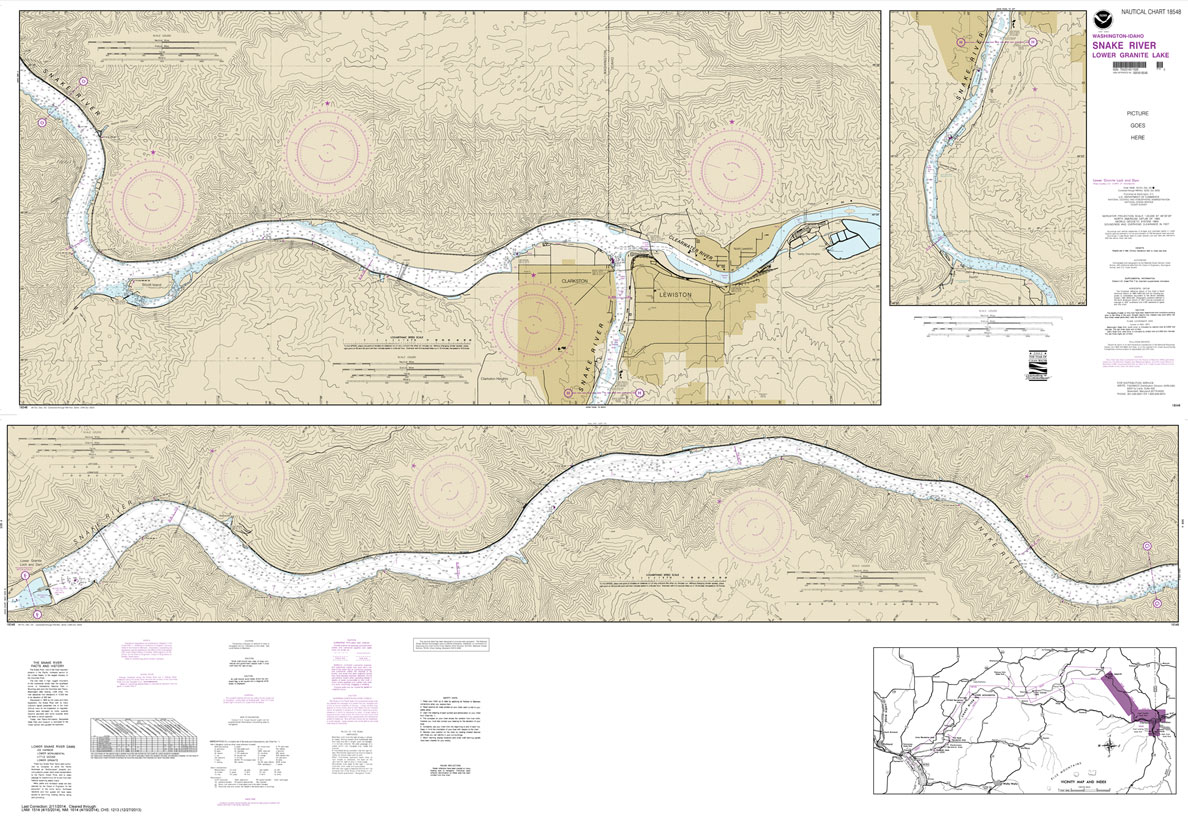 HISTORICAL NOAA Chart 18548: Snake River-Lower Granite Lake FRANKLIN D. ROOSEVELT LAKE