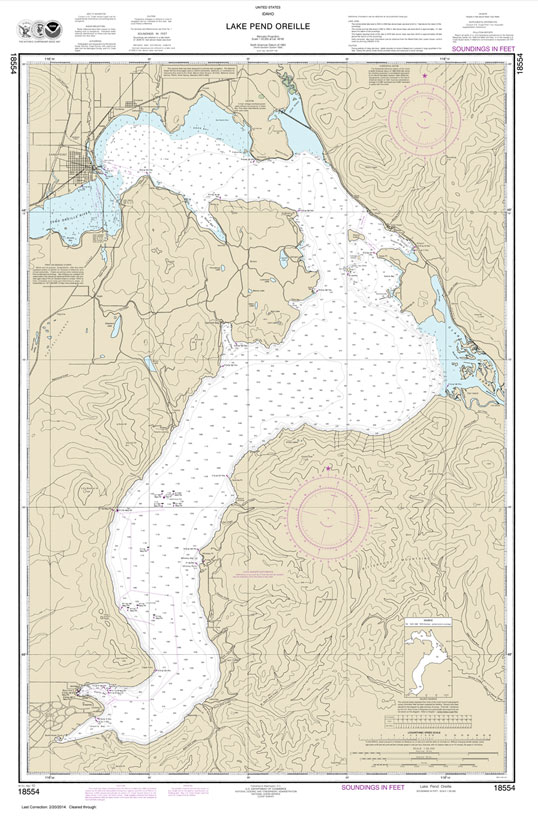 HISTORICAL NOAA Chart 18554: Lake Pend Oreille