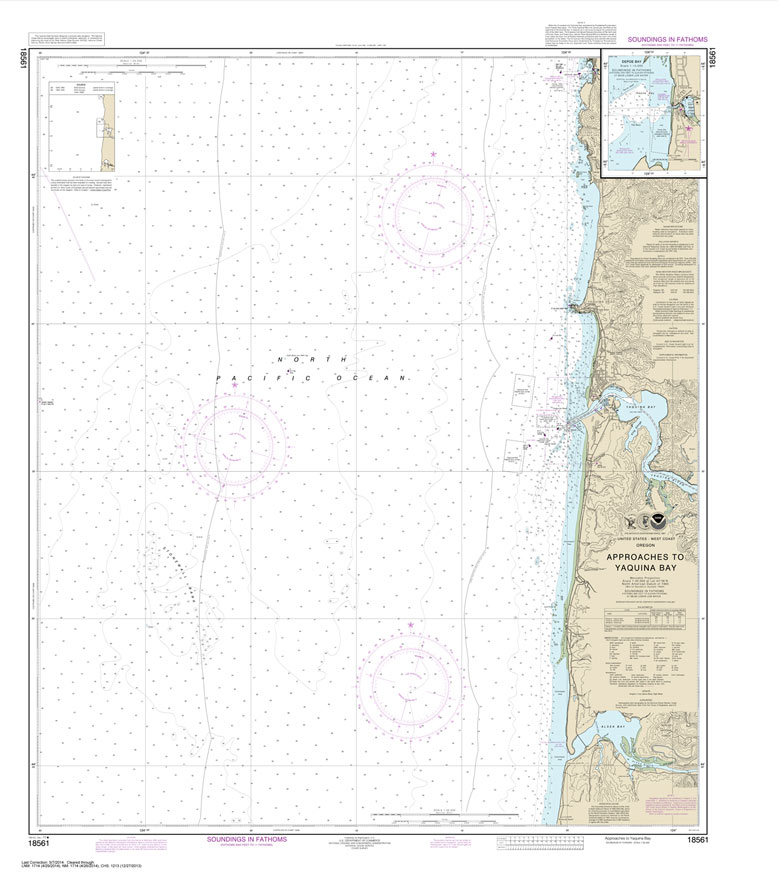 NOAA Chart 18561: Approaches to Yaquina Bay;Depoe Bay