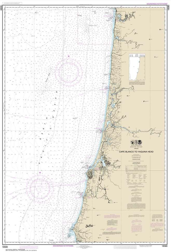 HISTORICAL NOAA Chart 18580: Cape Blanco to Yaquina Head