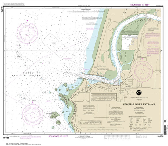 HISTORICAL NOAA Chart 18588: Coquille River Entrance