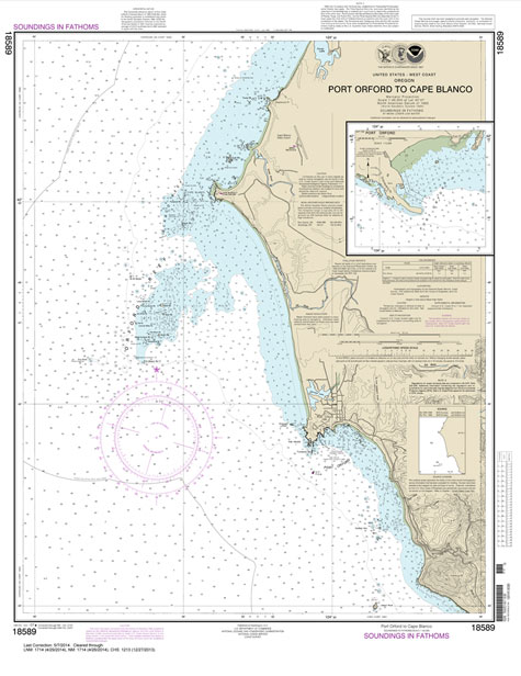 HISTORICAL NOAA Chart 18589: Port Orford to Cape Blanco;Port Orford