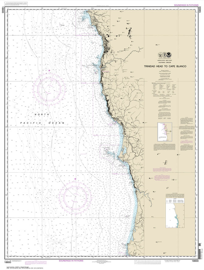 HISTORICAL NOAA Chart 18600: Trinidad Head to Cape Blanco