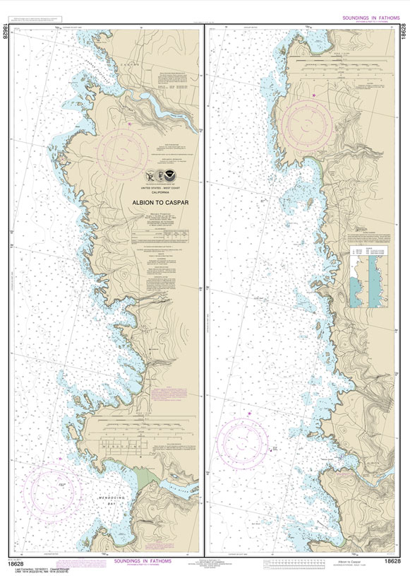 HISTORICAL NOAA Chart 18628: Albion to Caspar