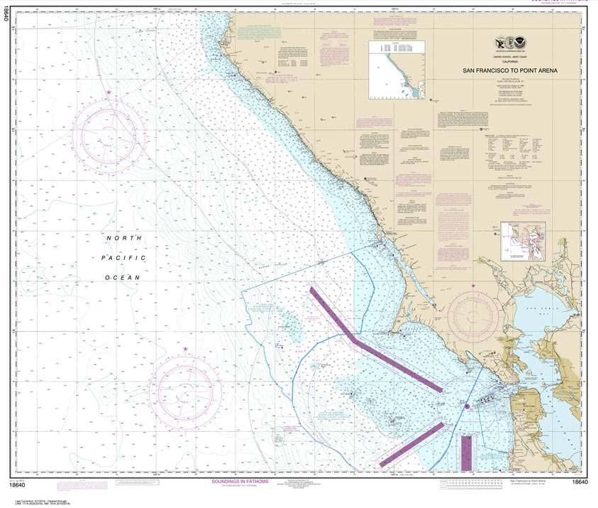 HISTORICAL NOAA Chart 18640: San Francisco to Point Arena
