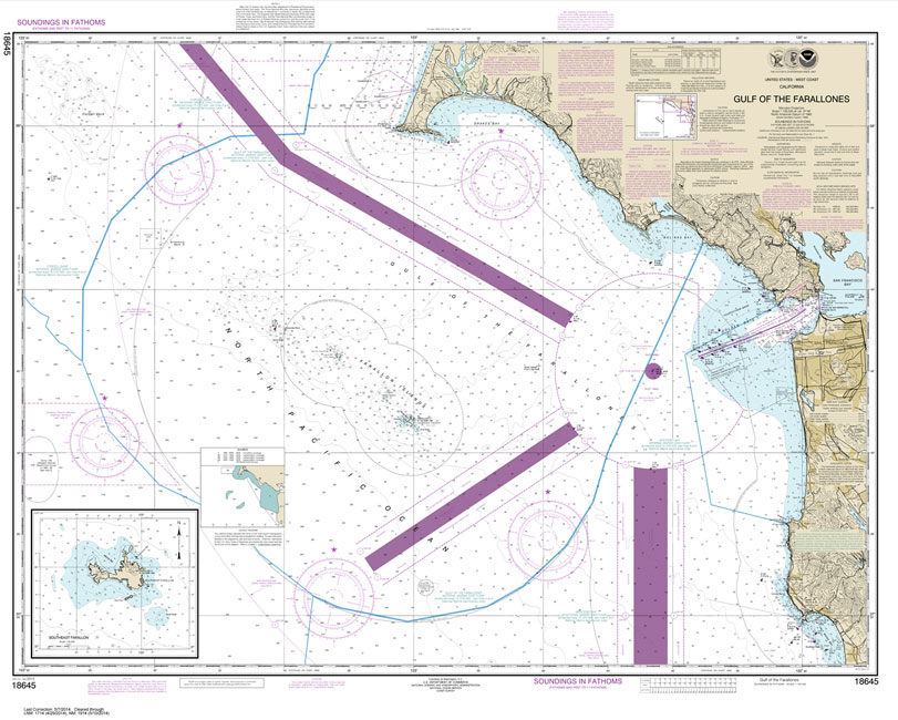 NOAA Chart 18645: Gulf of the Farallones;Southeast Farallon