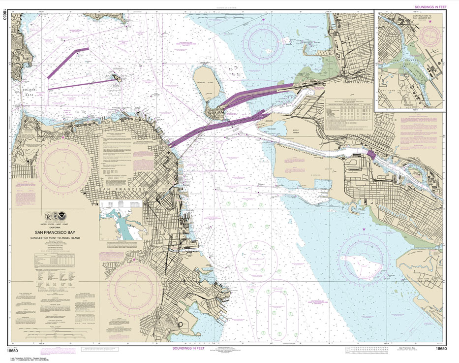 HISTORICAL NOAA Chart 18650: San Francisco Bay Candlestick Point to Angel Island